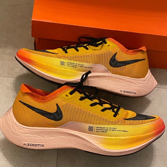 Nike ZoomX Vaporfly Next 2 Shoes - Orange and Black (worn once)